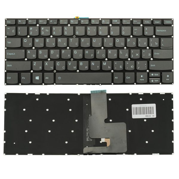 Клавіатура для ноутбука LENOVO (IdeaPad: V330-14) rus, onyx blaсk, без фрейма, підсвічування клавіш