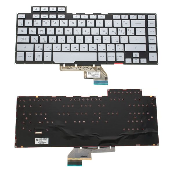 Клавіатура для ноутбука ASUS (GU502 series) rus, silver, без фрейма, підсвічування клавіш