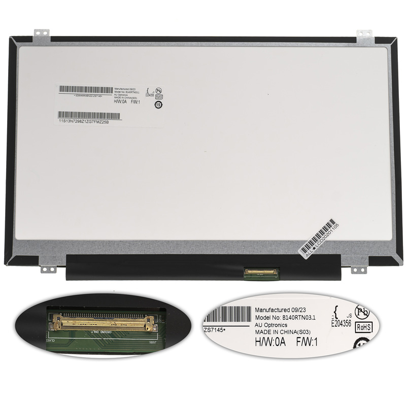 УЦІНКА !!! Матриця 14.0 B140RTN03.1 (1600*900, 40pin, LED, SLIM (вертикальні вушки), глянець, роз'єм праворуч знизу) для ноутбука