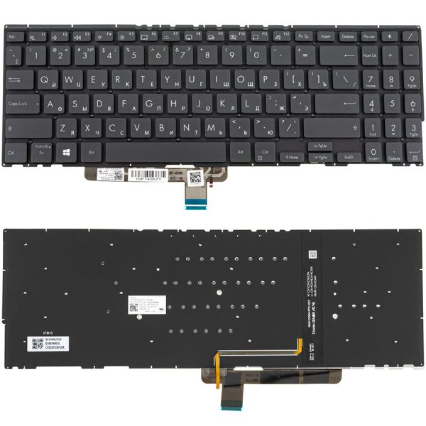 Клавіатура для ноутбука ASUS (UX564 series) rus, black, без фрейма, подсветка клавиш