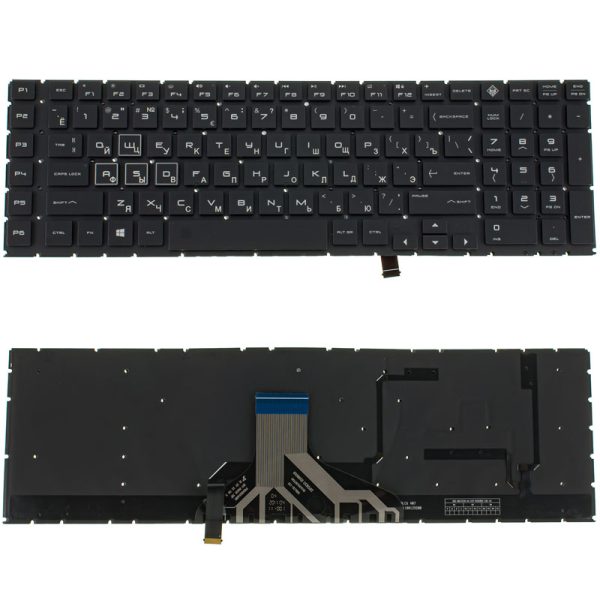 Клавіатура для ноутбука HP (Omen: 17-CB series) rus, black, без кадру, підсвічування клавіш (RGB)