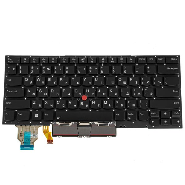 Клавіатура для ноутбука Lenovo (ThinkPad: X1 Carbon 8th Gen) rus, black, без фрейму, підсвічування клавіш