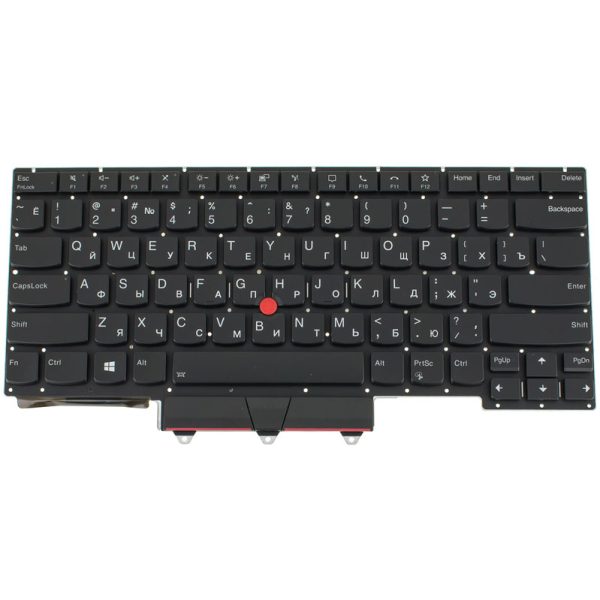 Клавіатура для ноутбука LENOVO (ThinkPad: E14 Gen 2) rus, black, без фрейма, підсвічування клавіш