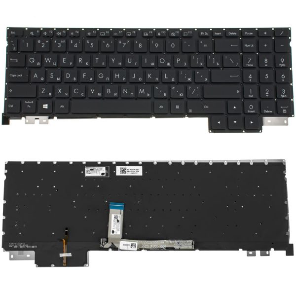 Клавіатура для ноутбука ASUS (H5600 series), rus, black, без кадру, підсвічування клавіш