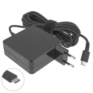 Блок живлення для ноутбука TYPE-C 65W, квадратный, Black