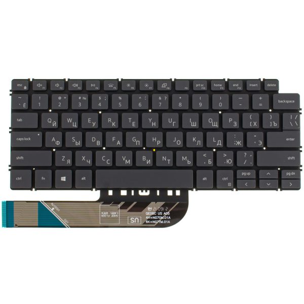 Клавіатура для ноутбука DELL (Inspiron: 5390, 5490, 7490) rus, gray, без фрейму, підсвічування клавіш (оригінал)