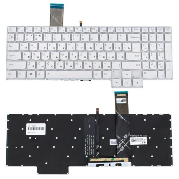 Клавіатура для ноутбука LENOVO (Legion: 5-15 series), rus, white, підсвічування клавіш, без кадру