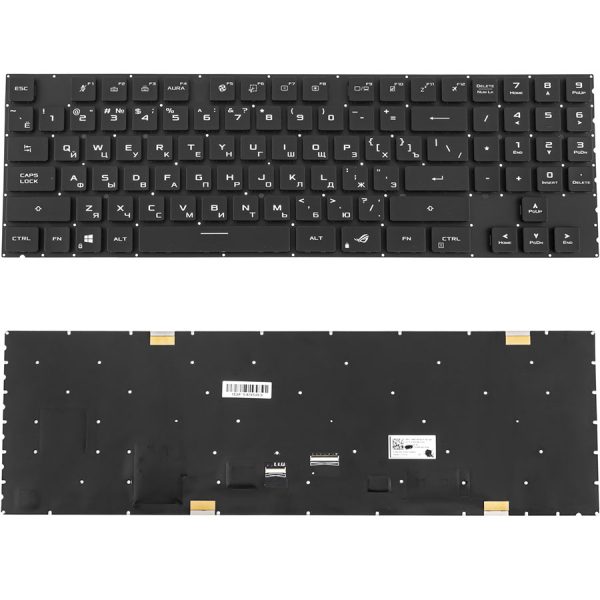 Клавіатура для ноутбука ASUS (GX703 series) rus, black, без фрейму, підвіска клавіш (RGB per-key)