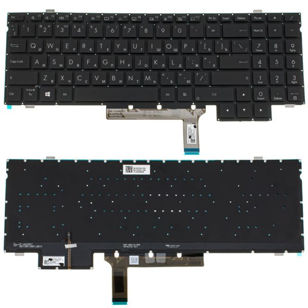 Клавіатура для ноутбука ASUS (H7600 series) rus, black, без фрейму, підсвічування клавіш