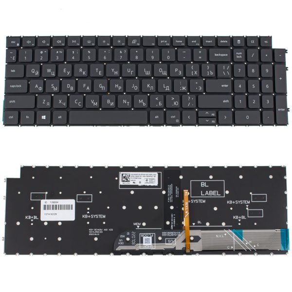 Клавиатура для ноутбука DELL (Vostro: 3510, 3520) рус, черный, подсветка клавиш, без фрейму