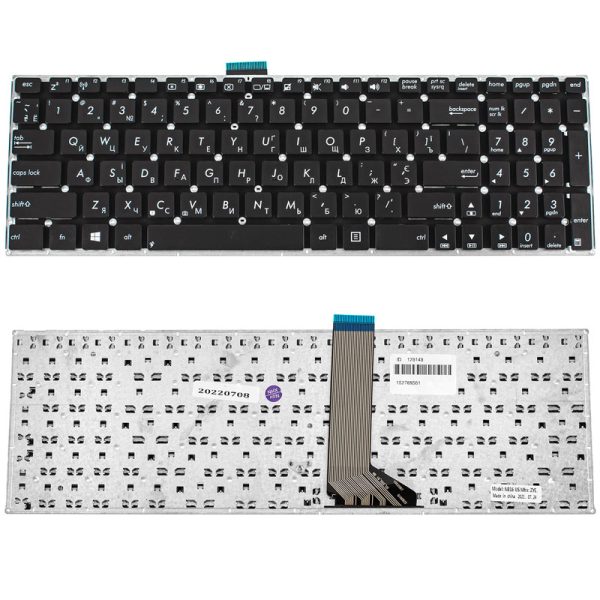 Клавіатура для ноутбука ASUS (X502, X551, X553, X555, S500, TP550) ukr, black, без фрейму, с креплениями