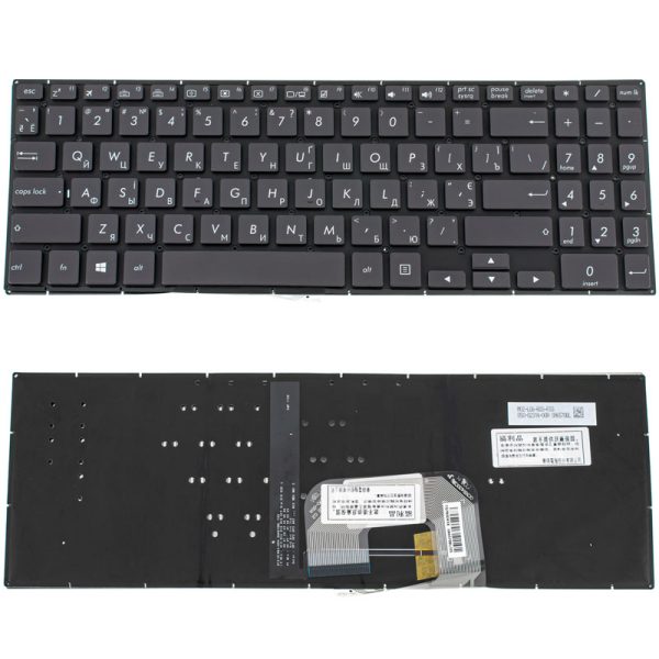 Клавіатура для ноутбука ASUS (UX561 series) ukr, black, без фрейму, підсвічування клавіш