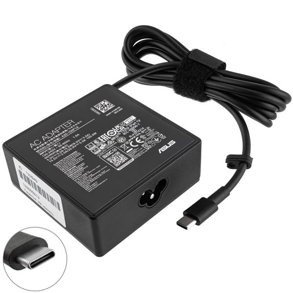 Блок живлення для ноутбука ASUS TYPE-C 100W, квадратный, black (нужен кабель!)