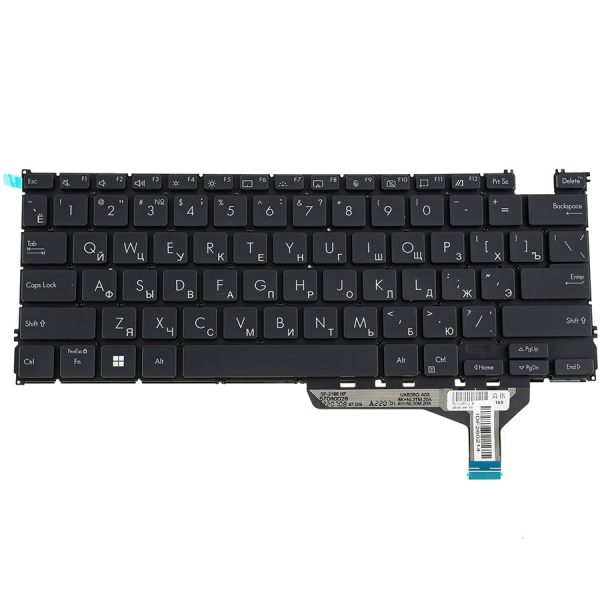 Клавіатура для ноутбука ASUS (UX3402 series) rus, black, без фрейму, підсвічування клавіш