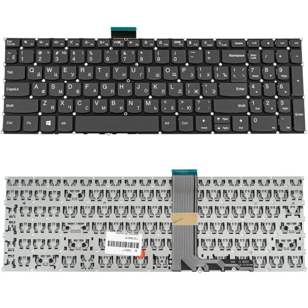 Клавіатура для ноутбука LENOVO (IdeaPad: 3-15, 3-17 series) rus, black, без фрейму