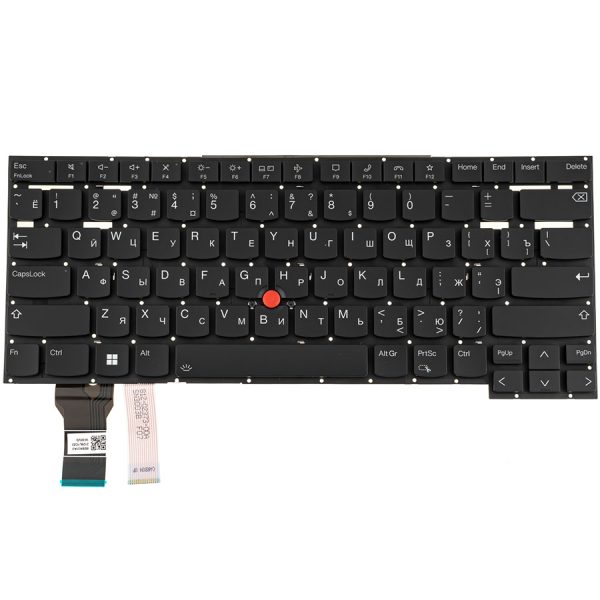 Клавіатура для ноутбука LENOVO (ThinkPad: T14s Gen 2) rus, black, без фрейму, підсвічування клавіш (ОРИГІНАЛ)