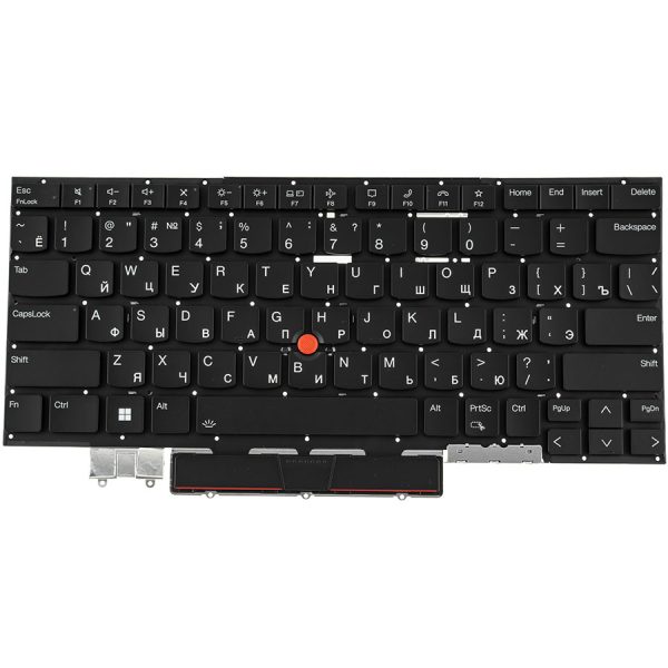 Клавіатура для ноутбука LENOVO (ThinkPad: X1 Carbon 10th Gen) rus, black, без фрейма, підсвічування клавіш