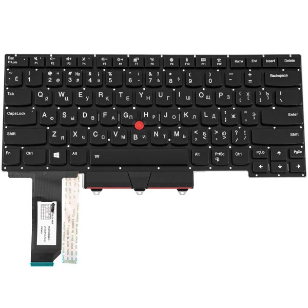 Клавіатура для ноутбука LENOVO (ThinkPad: E14 Gen 3) rus, black, без фрейму, підсвічування клавіш
