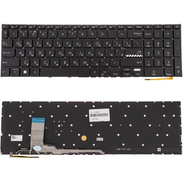 Клавіатура для ноутбука ASUS (X1702 series) rus, black, без фрейму, підсвічування клавіш