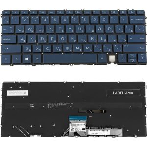 Клавіатура для ноутбука HP (14-EF) rus, dark blue, без фрейма, підсвітка клавіш