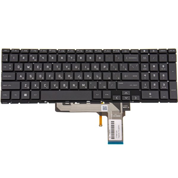 Клавіатура для ноутбука HP (Victus 16-E) rus, black, без фрейму, підсвічування клавіш