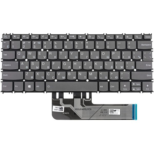 Клавіатура для ноутбука LENOVO (ThinkBook: 13s, 14s) rus, dark gray, без кадру, підсвічування клавіш