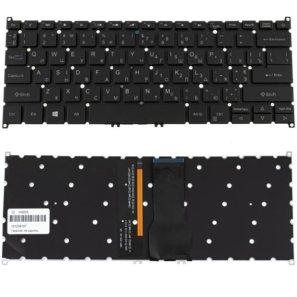 Клавіатура для ноутбука ACER (AS: SF314-54) ukr, black, без кадру, підсвічування клавіш