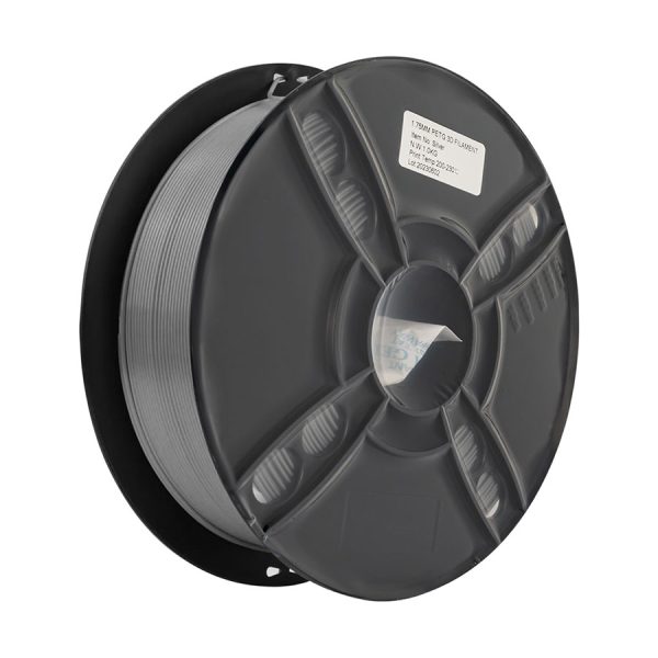 Пластик для 3D принтера PETG ПЕТГ, срібний, філамент, 1,75 мм, 1кг, APCVO