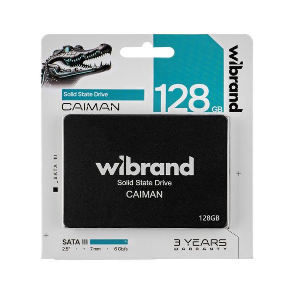 Жорсткий диск 2.5" SSD 128Gb Wibrand Caiman, WI2.5SSD/CA128GB, 3D TLC NAND, SATA-III 6Gb/s, зап/чт. - 470/560мб/с