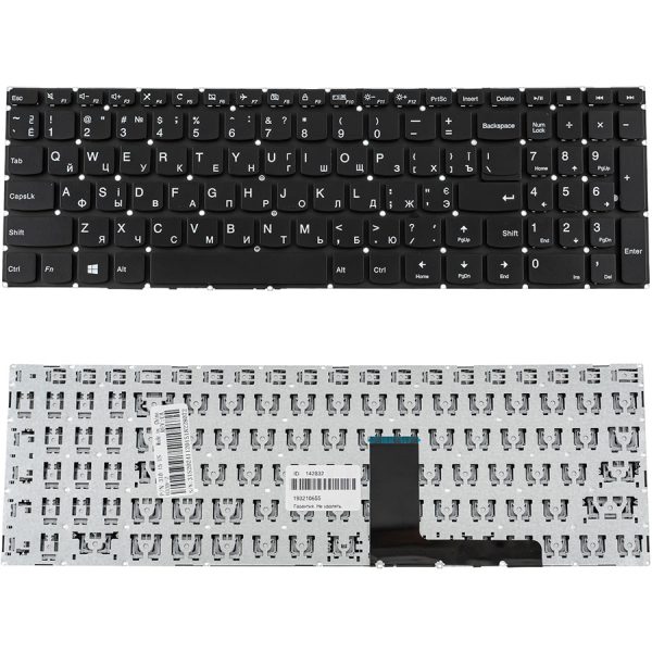 Клавіатура для ноутбука LENOVO (IdeaPad: 310-15) ukr, black, без фрейма
