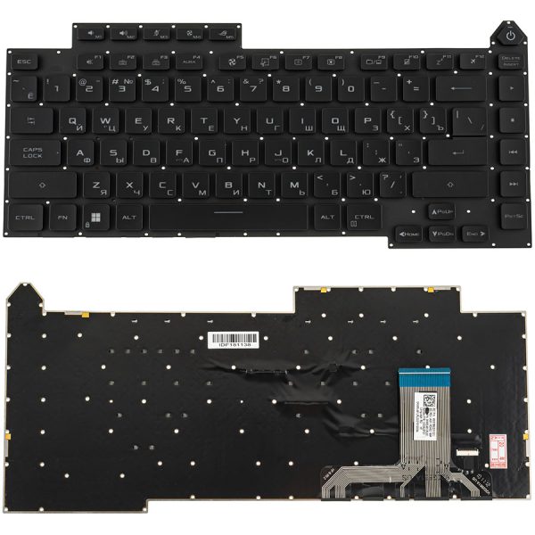 Клавіатура для ноутбука ASUS (G513 series) rus, black, без фрейму, підсвічування клавіш (RGB Per Key)