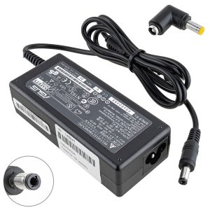 Блок живлення для ноутбука ASUS 19V, 3.42A, 65W, 5.5*2.5мм, L-подібний роз'єм з перехідником, black