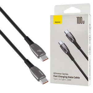 Кабель Baseus Glimmer Series Fast Charging Data Cable Type-C to Type-C 100W 1m Black (CADH000701)