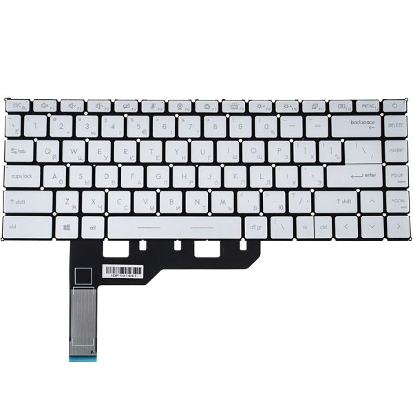 Клавіатура для ноутбука MSI (Modern 14 B) rus, white, підсвічування клавіш, без фрейму
