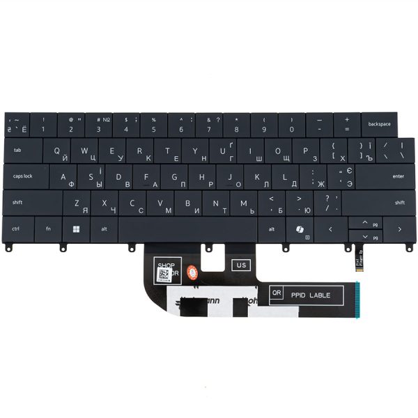 Клавіатура для ноутбука DELL (XPS: 9440) ukr, black, підсвічування клавіш (ОРИГИНАЛ)