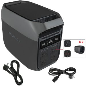 Зарядна станція ECOFLOW DELTA 3 1024Wh 1800W (китайські розетки, з перехідниками)