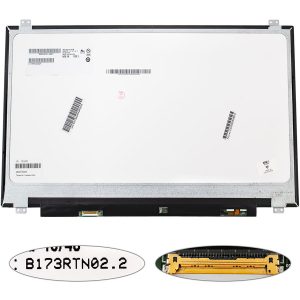 Матриця 17.3 B173RTN02.2 (1600*900, 30pin(eDP), LED, SLIM(вертикальні вушки), матова, роз'єм ліворуч знизу) для ноутбука (renew)