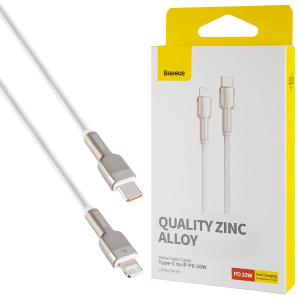 Кабель Baseus Cafule Series Metal Data Cable Type-C to iP PD 20W 1m White (CATLJK-A02)