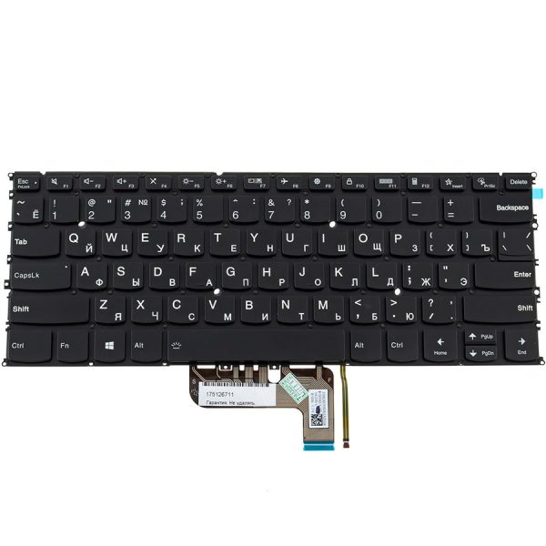 Клавіатура для ноутбука LENOVO (Yoga 9-14ITL5) rus, black, без фрейму, підсвічування клавіш