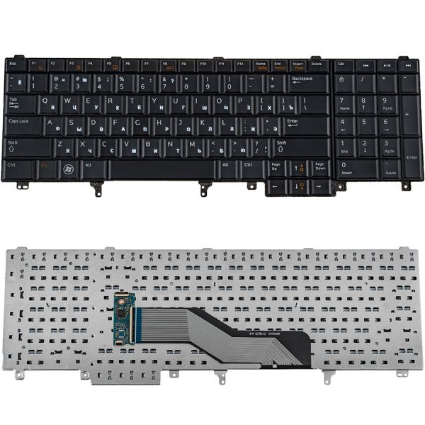 Клавіатура для ноутбука DELL (Latitude: E6520, E6530, E6540, Precision M4600, M6600), rus, black без джойстика
