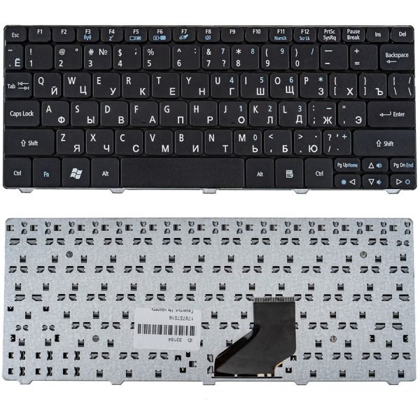 Клавіатура для ноутбука ACER (One: 521, 522, 532, 533, D255, D257, D260, D270, Happy, EM: 350, 355), rus, black