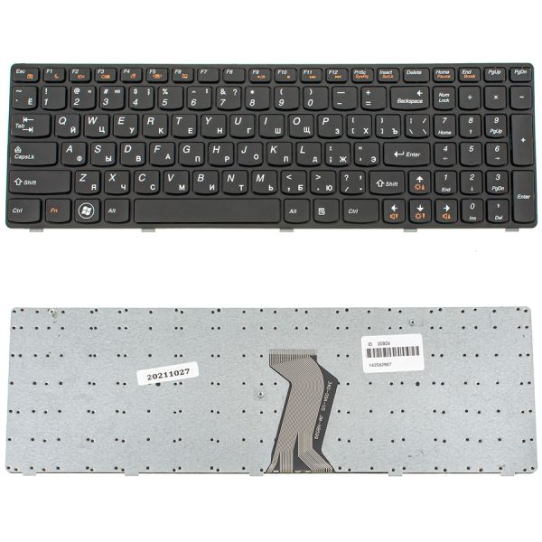 Клавіатура для ноутбука LENOVO (G580, G585, N580, N585, Z580, Z585) rus, black, black frame