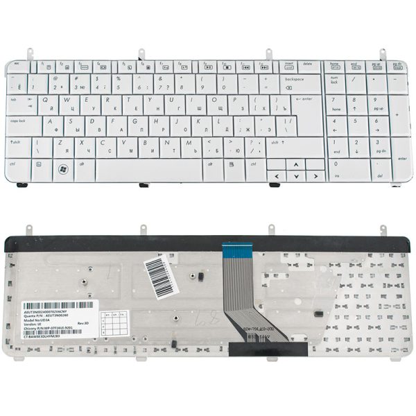 Клавіатура для ноутбука HP (Pavilion: dv7-2000, dv7t-2000, dv7-3000, dv7t-3000) rus, white