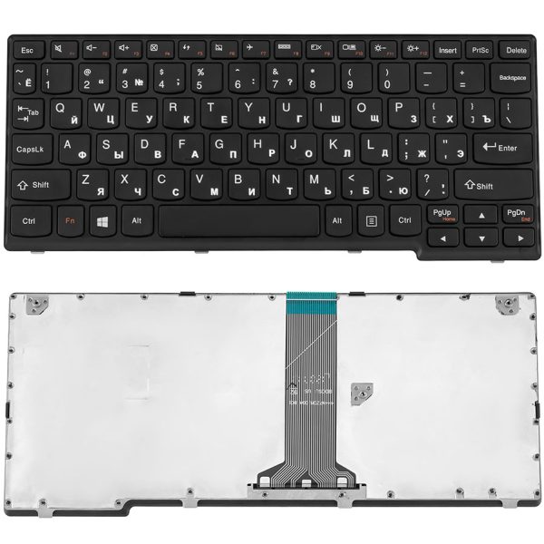 Клавіатура для ноутбука LENOVO (S110, S200, S206) rus, black, black frame (windows 8)