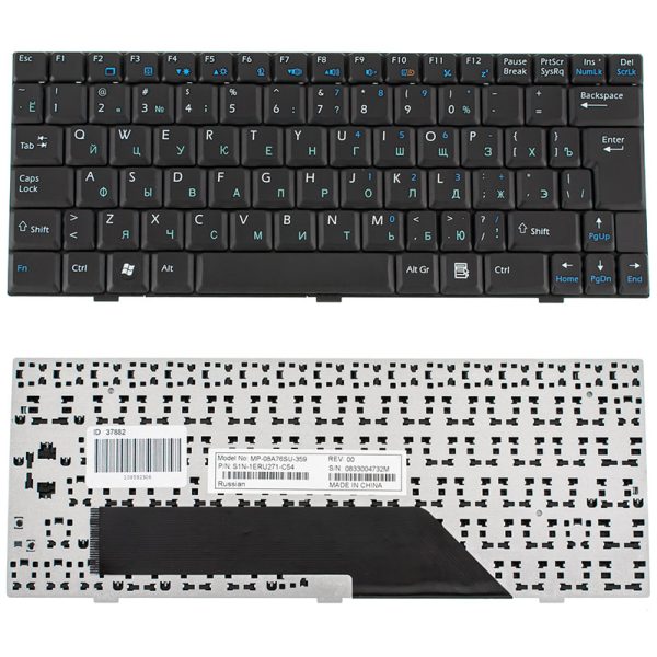 Клавіатура для ноутбука MSI (U135, U160) rus, black
