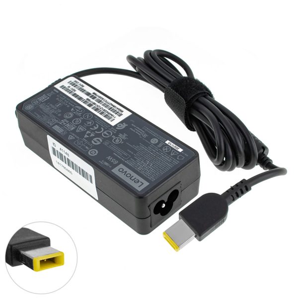 Оригінальний блок живлення для ноутбука LENOVO 20V, 3.25A, 65W, USB+pin (Square 5 Pin DC Plug), black, RECTANGULAR