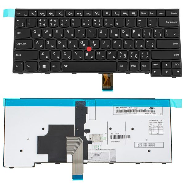 Клавіатура для ноутбука LENOVO (ThinkPad Edge: T431S, T440, T440P, T440S) rus, black, підсвічування клавіш