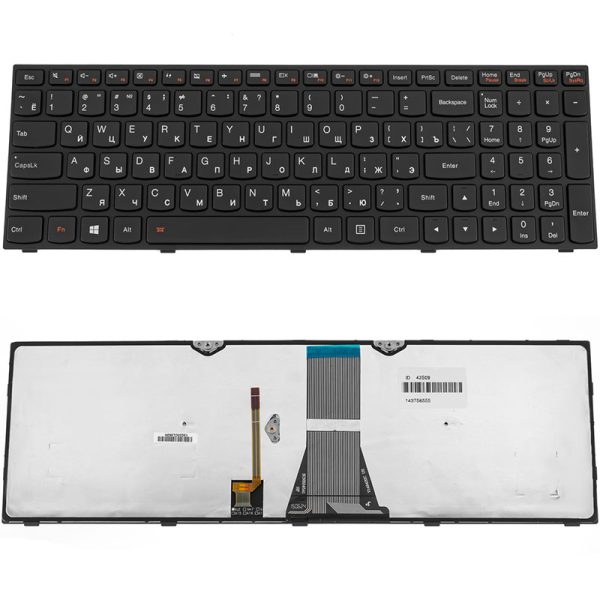 Клавіатура для ноутбука LENOVO (G50-30, G50-45, G50-70, Z50-70, Z50-75, Flex 2-15) rus, black, підсвічування клавіш