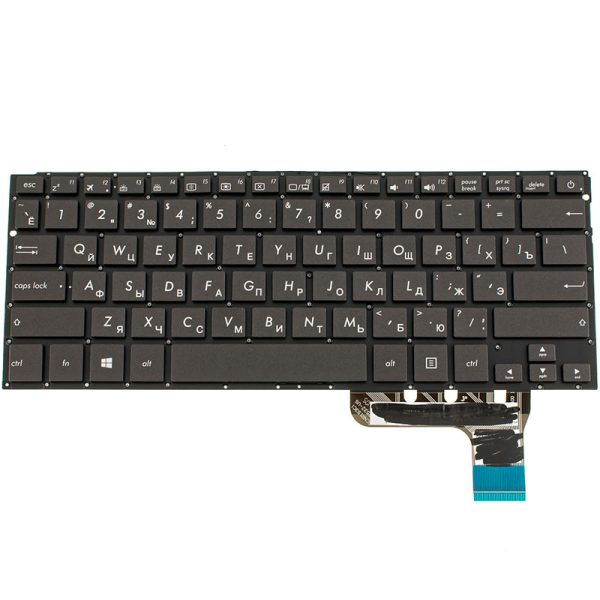 Клавіатура для ноутбука ASUS (UX303LA, UX303LN) rus, black, без фрейма, підсвічування клавіш