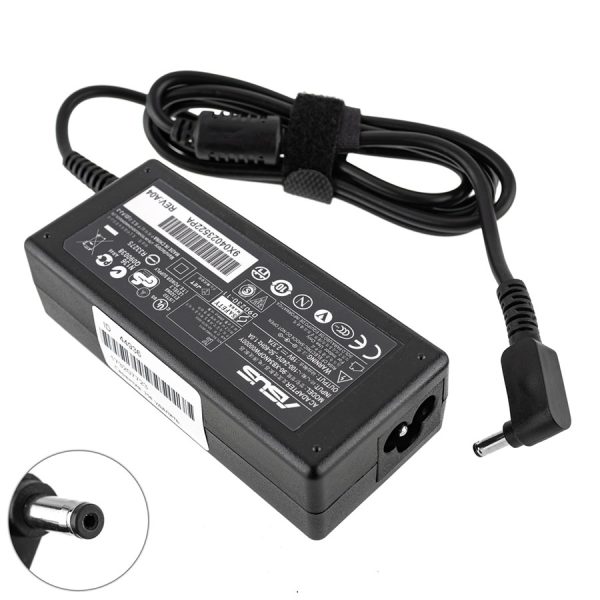 Блок живлення для ноутбука ASUS 19V, 2.37A, 45W, 4.0*1.35мм, black, L-подібний роз'єм, Black, RECTANGULAR